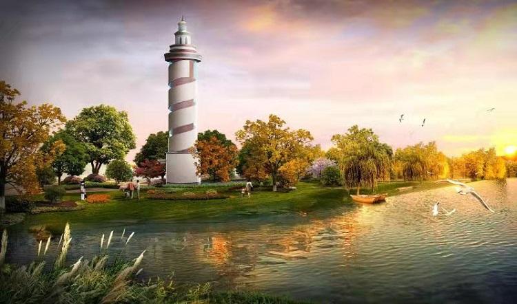 金湖县首座“景观型航标灯塔”即将建成